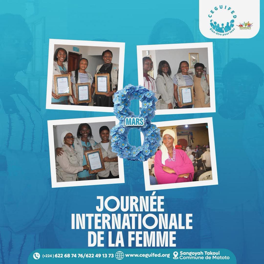 À l’occasion de la Journée internationale des droits des femmes, CEGUIFED rend un hommage sincère et reconnaissant à toutes les femmes qui portent, avec engagement et professionnalisme, la mission de l’organisation au cœur des communautés guinéennes.